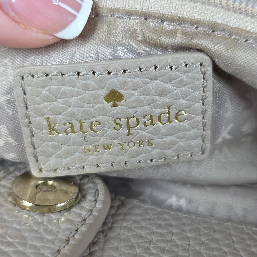 KATE SPADE NEW YORK HAND BAG ALMOND BLACK KALEN CHESTER STREET SATCHEL PURSE WOR